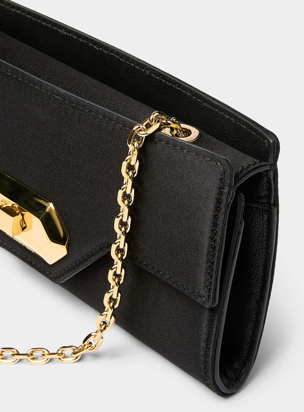 Satiny evening clutch
