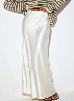 Satiny maxi skirt