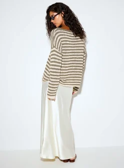 Satiny maxi skirt