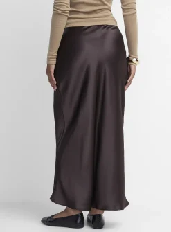Satiny maxi skirt