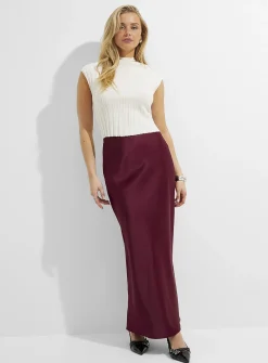 Satiny maxi skirt
