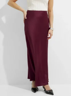 Satiny maxi skirt