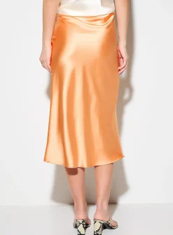 Satiny midi skirt