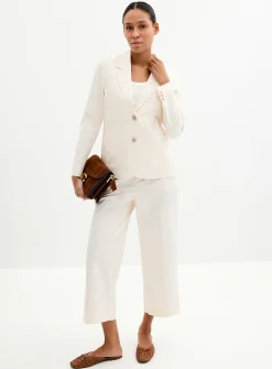 Satiny patch-pocket blazer