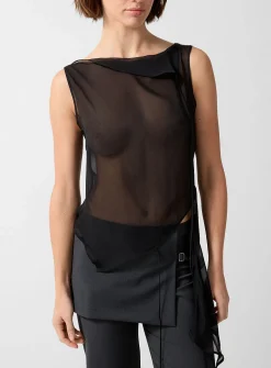 Sato asymmetrical silk blouse