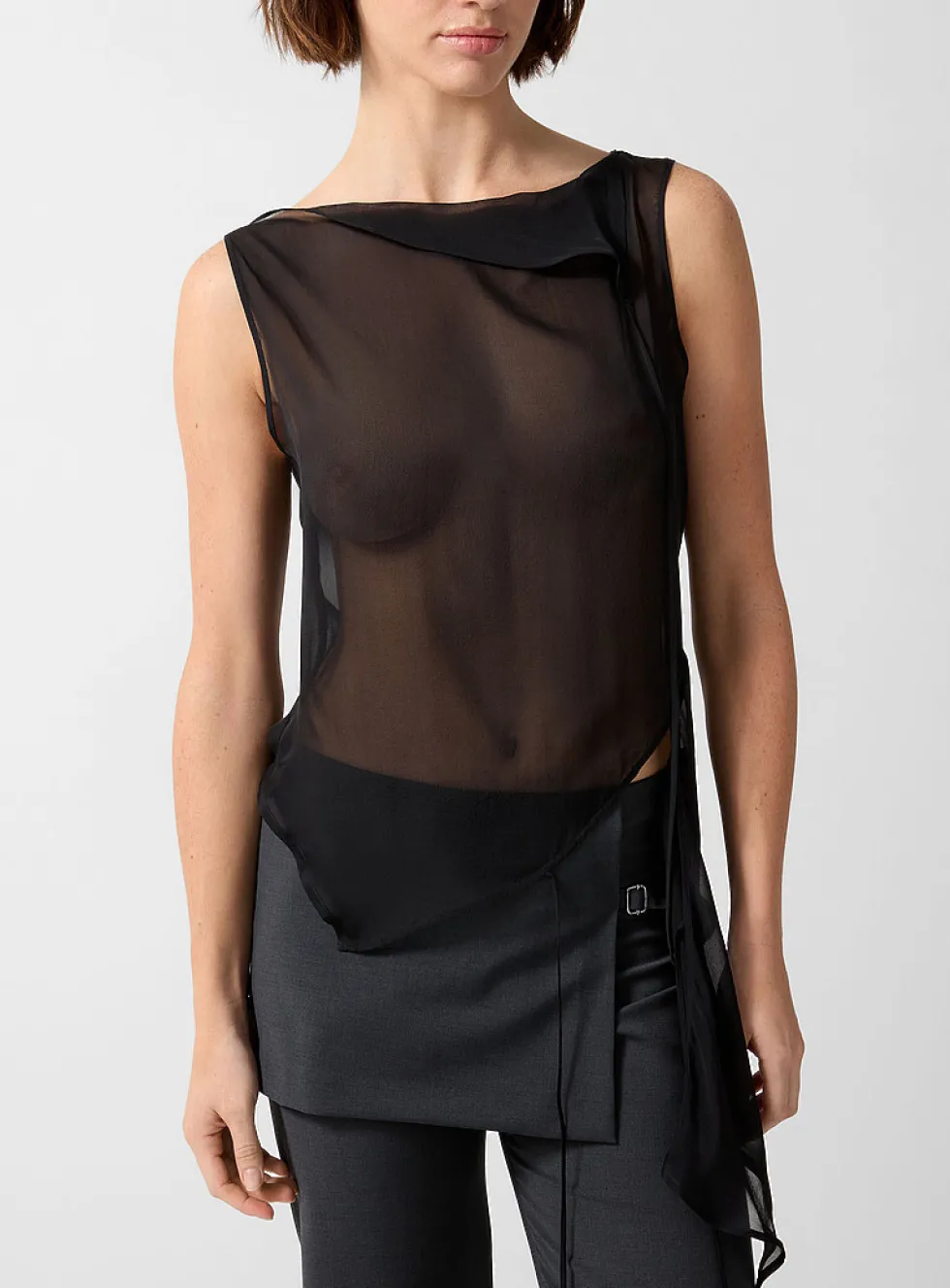 Sato asymmetrical silk blouse