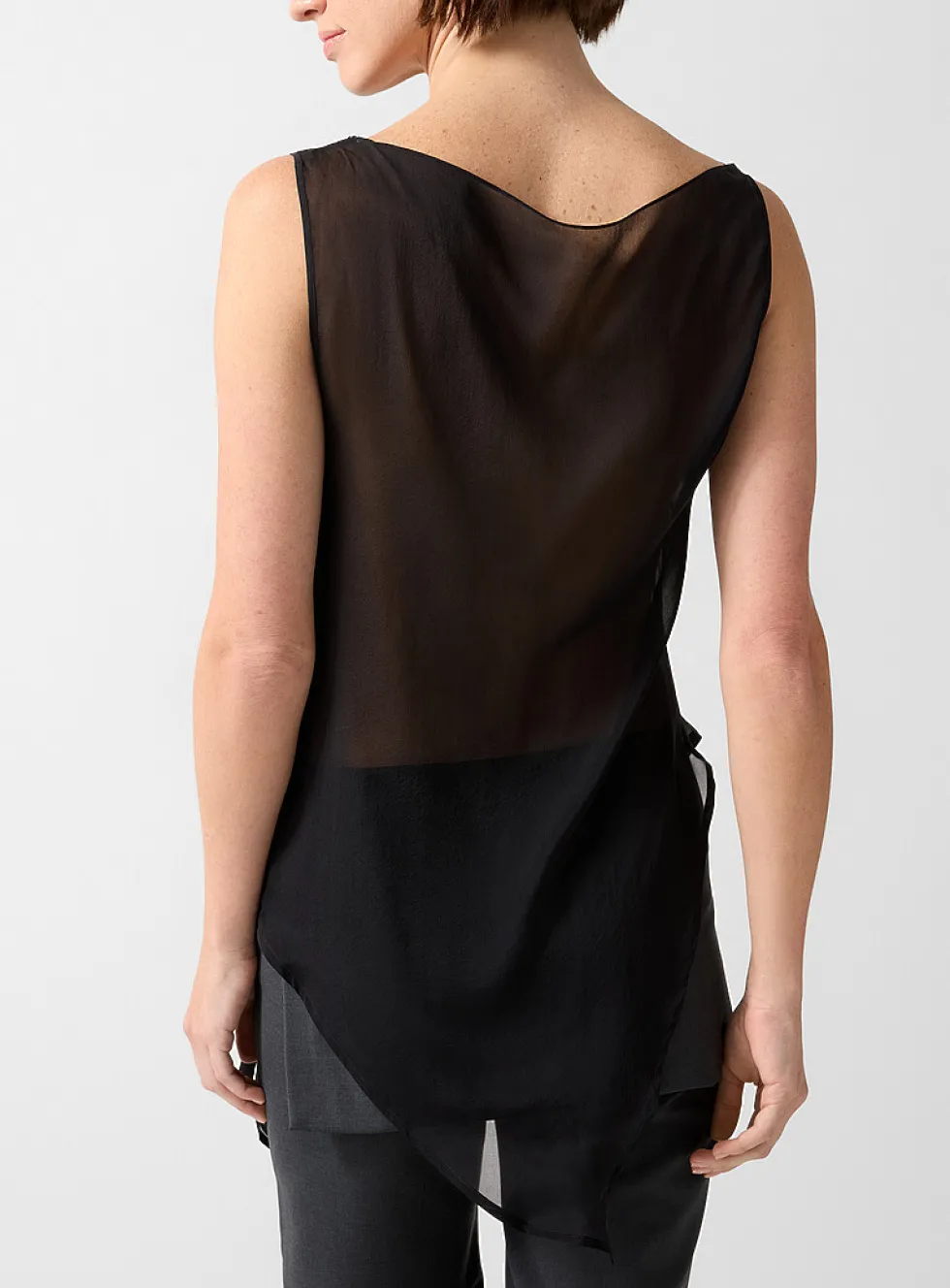 Sato asymmetrical silk blouse