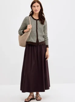 Scale texture fine-knit cardigan