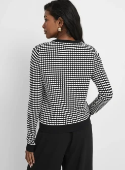 Scale texture fine-knit cardigan