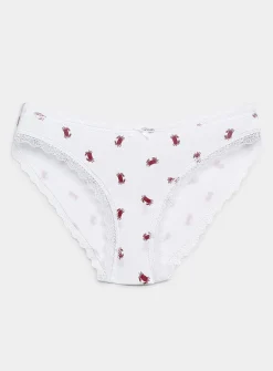 Scalloped lace-trim bikini panty
