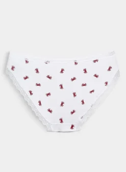 Scalloped lace-trim bikini panty