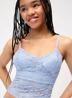 Scallpoed lace trim cropped cami