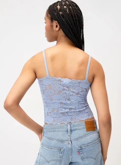 Scallpoed lace trim cropped cami