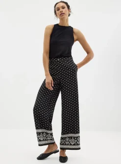 Scarf mosaic linen pant