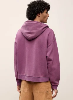 Scarf pattern zipped hoodie