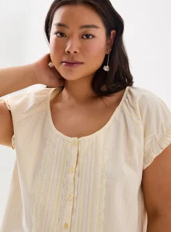 Scoop-neck babydoll blouse