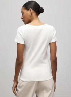 Scoop-neck fitted T-shirt