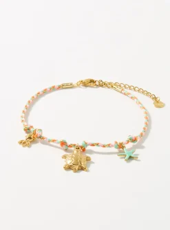 Sea charm cord anklet