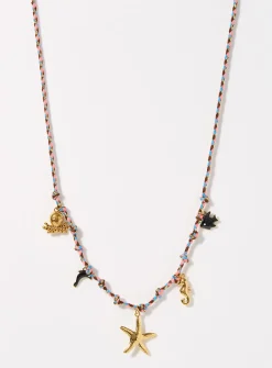 Sea charm cord necklace