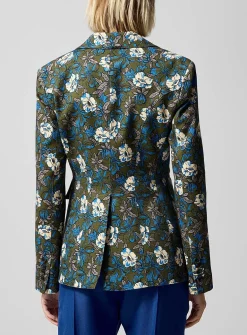 Seam details floral blazer