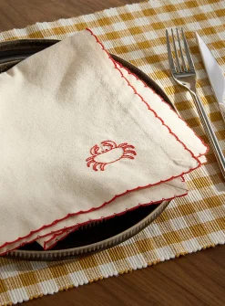Sea's bounty embroidered napkin