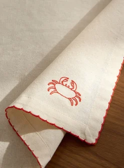 Sea's bounty embroidered napkin
