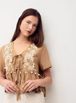 Seashells ruffled blouse