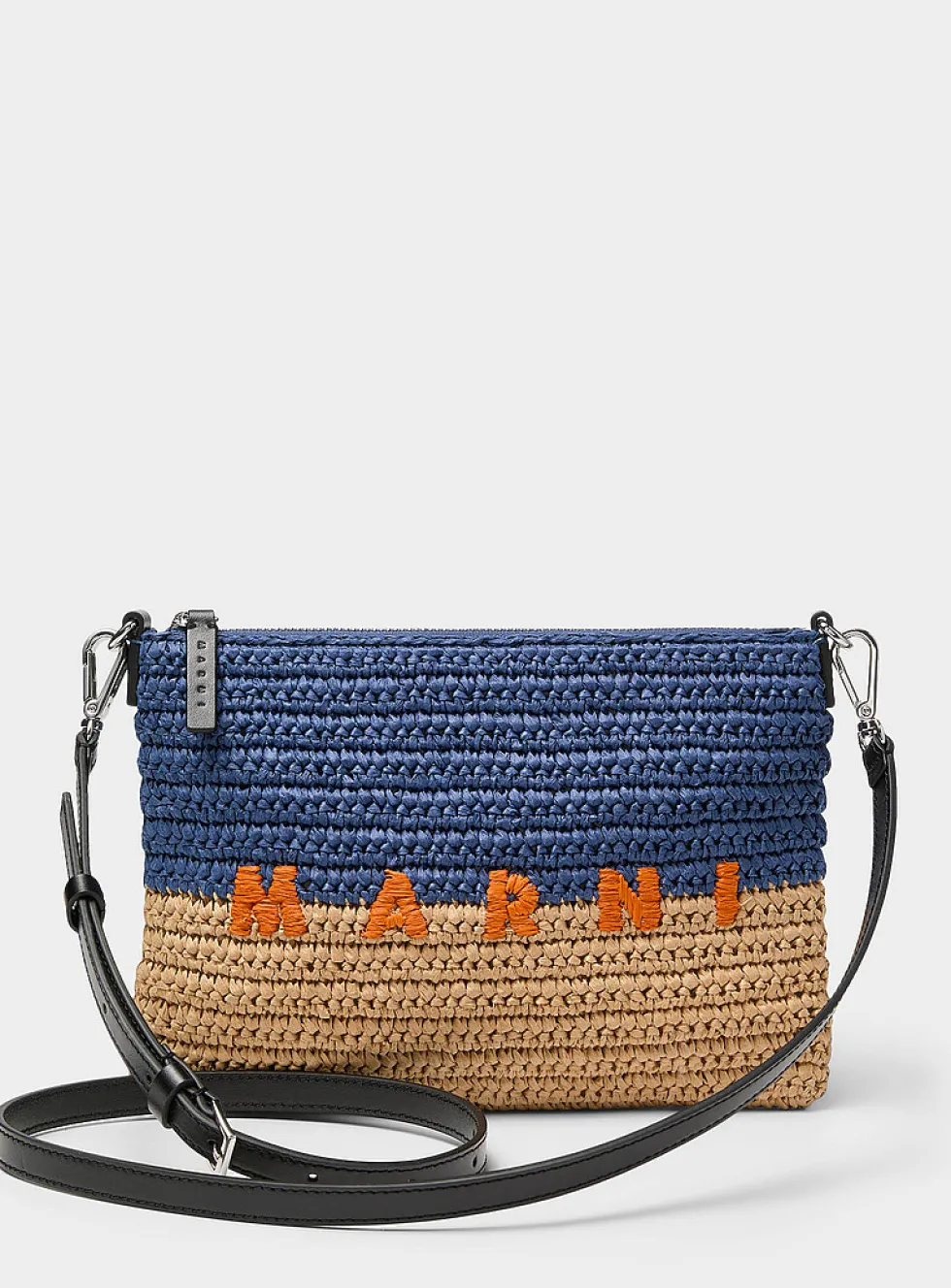 Seaside raffia crossbody pouch