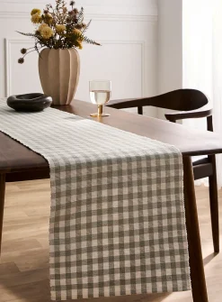 Seasonal gingham table runner
