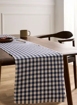 Seasonal gingham table runner