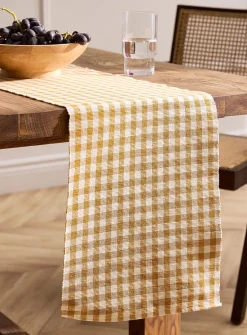 Seasonal gingham table runner