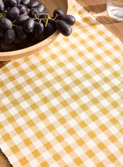 Seasonal gingham table runner