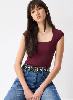 Second skin square neckline bodysuit