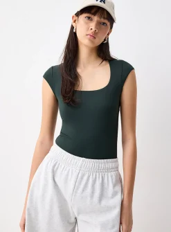 Second skin square neckline bodysuit
