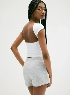Second-skin open-back T-shirt