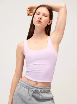 Second-skin square-neck cropped cami