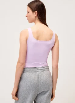 Second-skin square-neck cropped cami