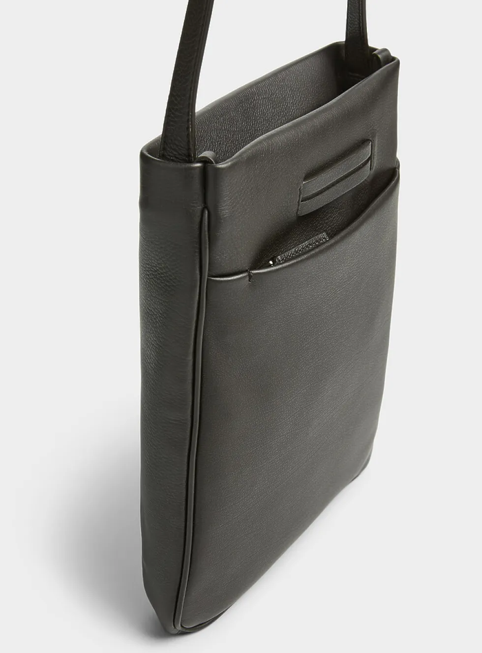 Secondskin supple leather cross-body bag