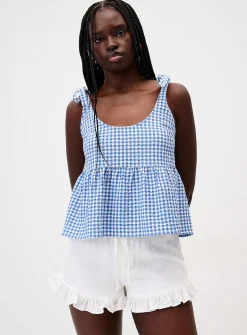 Seersucker babydoll cami
