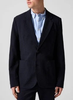 Seersucker check jacket