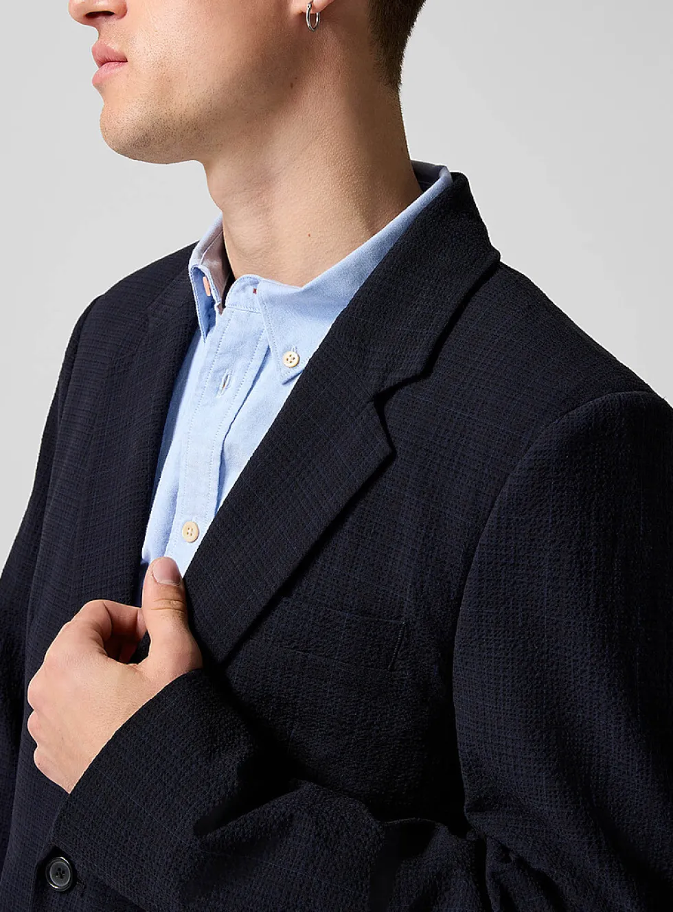 Seersucker check jacket