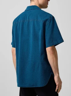 Seersucker denim shirt