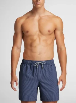 Seersucker striped stretch swim trunk
