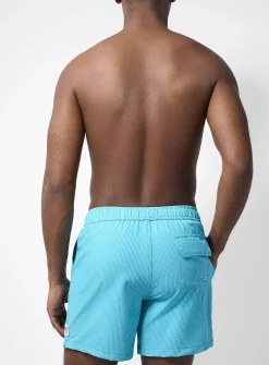 Seersucker striped stretch swim trunk