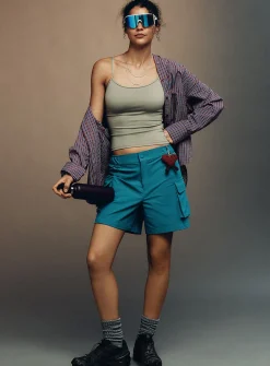Semi-elastic waist cargo short