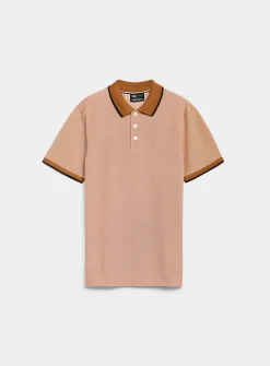 Semi-plain knit piqué polo