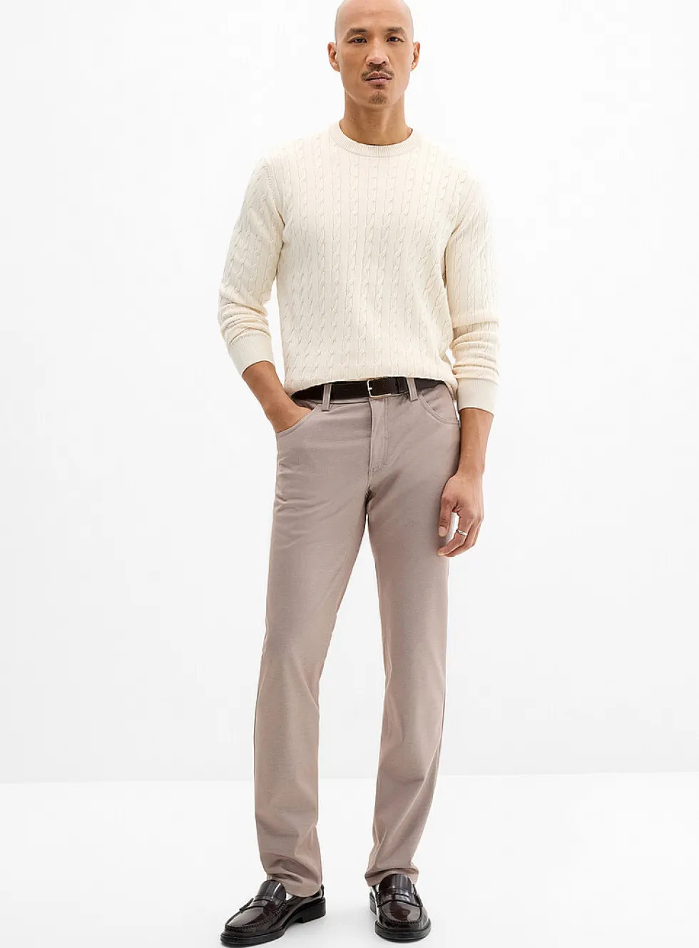 Semi-plain 5-pocket pant
