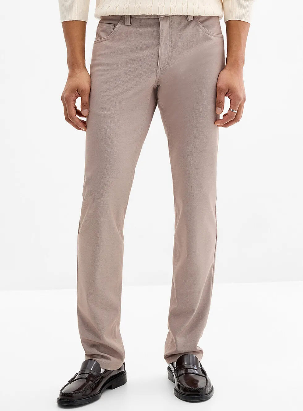 Semi-plain 5-pocket pant