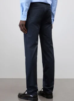 Semi-plain 5-pocket pant