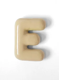 Semiporcelain letter E wall ornament